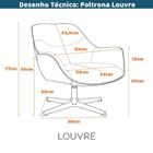 Poltrona Louvre - Preta E Cinza