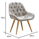 Poltrona Lua Botonê Pé Palito Cadeira Decorativa Sala, Escrit