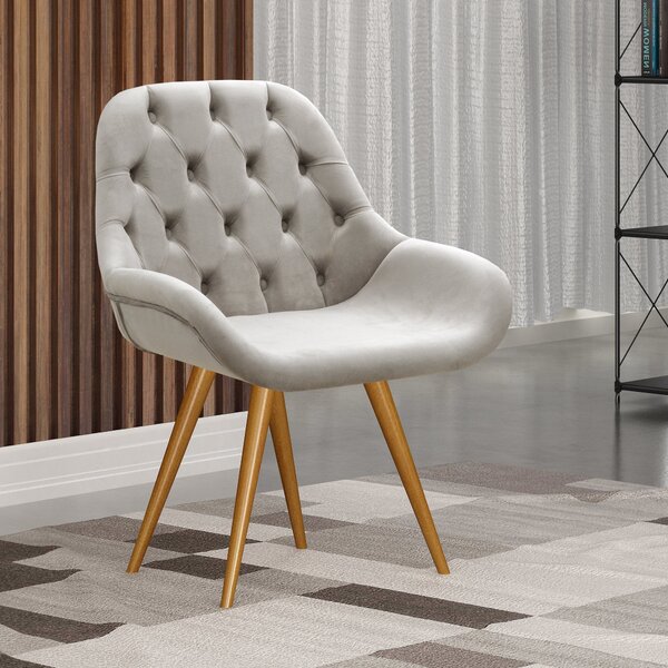 Poltrona Lua Botonê Pé Palito Cadeira Decorativa Sala, Escrit