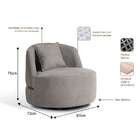 Poltrona Lua Bouclé Cinza E Dourada