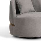 Poltrona Lua Bouclé Cinza E Dourada