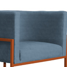 Poltrona Luana Base Em Metal Bronze Linho Cores - Ds Estofado