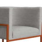 Poltrona Luana Base Em Metal Bronze Linho Cores - Ds Estofado