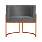 Poltrona Luana Base Em Metal Bronze Linho Cores - Ds Estofado