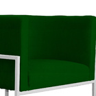Poltrona Luana Base Metálica Branca Suede Verde - Vallisa Dec