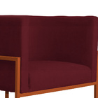 Poltrona Luana Base Metálica Cobre Suede Bordo - Vallisa Decor