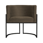 Poltrona Luana Base Preta Linho Cores - Ds Estofados - Cacau