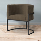 Poltrona Luana Base Preta Linho Cores - Ds Estofados - Cacau