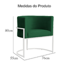 Poltrona Luana Para Escritório Base Branca Veludo Cores - Ds