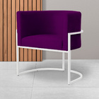 Poltrona Luana Para Escritório Base Branca Veludo Cores - Ds