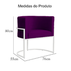 Poltrona Luana Para Escritório Base Branca Veludo Cores - Ds