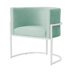 Poltrona Luana Para Escritório Base Branca Veludo Cores - Ds