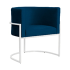 Poltrona Luana Para Escritório Base Branca Veludo Cores - Ds