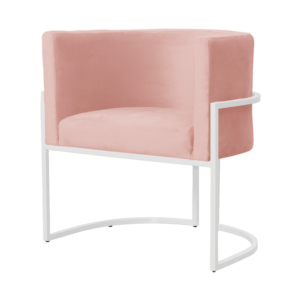 Poltrona Luana Para Escritório Base Branca Veludo Cores - Ds