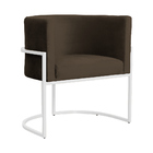 Poltrona Luana Para Escritório Base Branca Veludo Cores - Ds