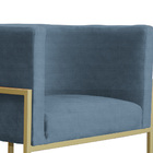 Poltrona Luana Para Recepção Linho Cores - Ds Estofados - Azul