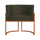 Poltrona Luana Para Sala Base Em Bronze Suede Cores - Ds Esto