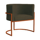 Poltrona Luana Para Sala Base Em Bronze Suede Cores - Ds Esto
