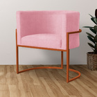 Poltrona Luana Para Sala Base Em Bronze Suede Cores - Ds Esto