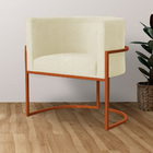 Poltrona Luana Para Sala Base Em Bronze Suede Cores - Ds Esto