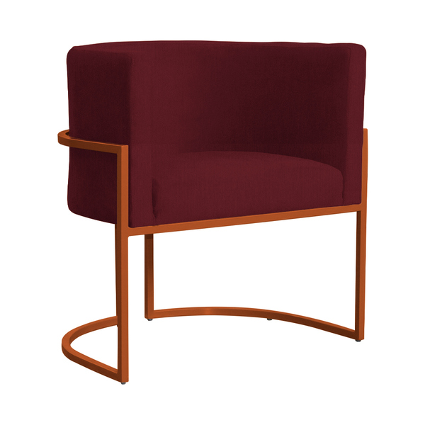 Poltrona Luana Para Sala Base Em Bronze Suede Cores - Ds Esto