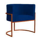 Poltrona Luana Para Sala Base Em Bronze Suede Cores - Ds Esto