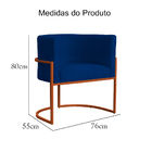 Poltrona Luana Para Sala Base Em Bronze Suede Cores - Ds Esto