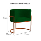 Poltrona Luana Para Sala Base Em Bronze Suede Cores - Ds Esto