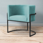 Poltrona Luana Requinte Base Preta Veludo Cores - Ds Estofado