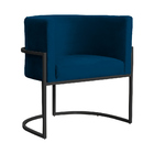 Poltrona Luana Requinte Base Preta Veludo Cores - Ds Estofado