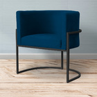 Poltrona Luana Requinte Base Preta Veludo Cores - Ds Estofado