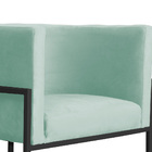 Poltrona Luana Requinte Base Preta Veludo Cores - Ds Estofado