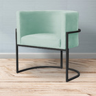 Poltrona Luana Requinte Base Preta Veludo Cores - Ds Estofado