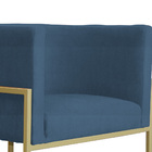 Poltrona Luana Suede Azul Royal Base Metálica Dourada - Valli
