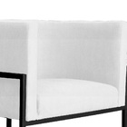 Poltrona Luana Suede Branco Base Metálica Preta - Vallisa Dec