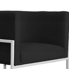 Poltrona Luana Suede Preto Base Metálica Branca - Vallisa Dec