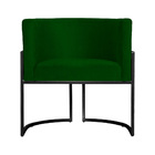 Poltrona Luana Suede Verde Base Metálica Preta - Vallisa Decor