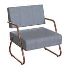 Poltrona Luara Cobre E Cinza 59 Cm