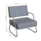 Poltrona Luara Cromada E Cinza 59 Cm