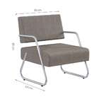 Poltrona Luara Cromada E Marrom 59 Cm