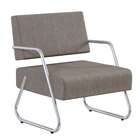 Poltrona Luara Cromada E Marrom 59 Cm