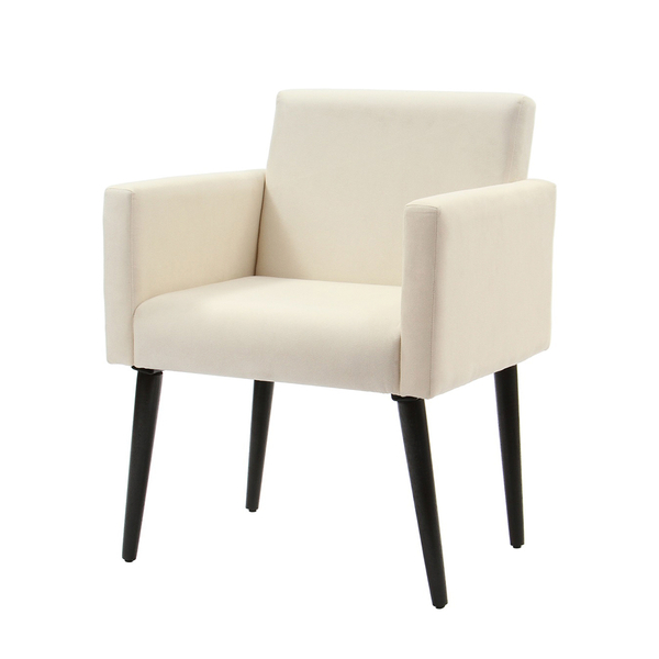 Poltrona Luca Para Sala De Recepção Em Suede - Bege