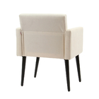 Poltrona Luca Para Sala De Recepção Em Suede - Bege