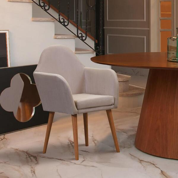 Poltrona Lucca Com Tecido Poliéster - Bege