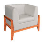 Poltrona Lucy Linho Base Madeira Castanho C05 - D'rossi  - Be