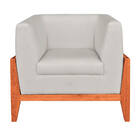 Poltrona Lucy Linho Base Madeira Castanho C05 - D'rossi  - Be