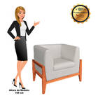 Poltrona Lucy Linho Base Madeira Castanho C05 - D'rossi  - Be