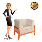 Poltrona Lucy Linho Base Madeira Castanho C05 - D'rossi  - Fi