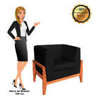 Poltrona Lucy Linho Base Madeira Castanho C05 - D'rossi  - Pr