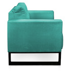 Poltrona Luisa Suede Azul Turquesa Base Industrial Metálica P